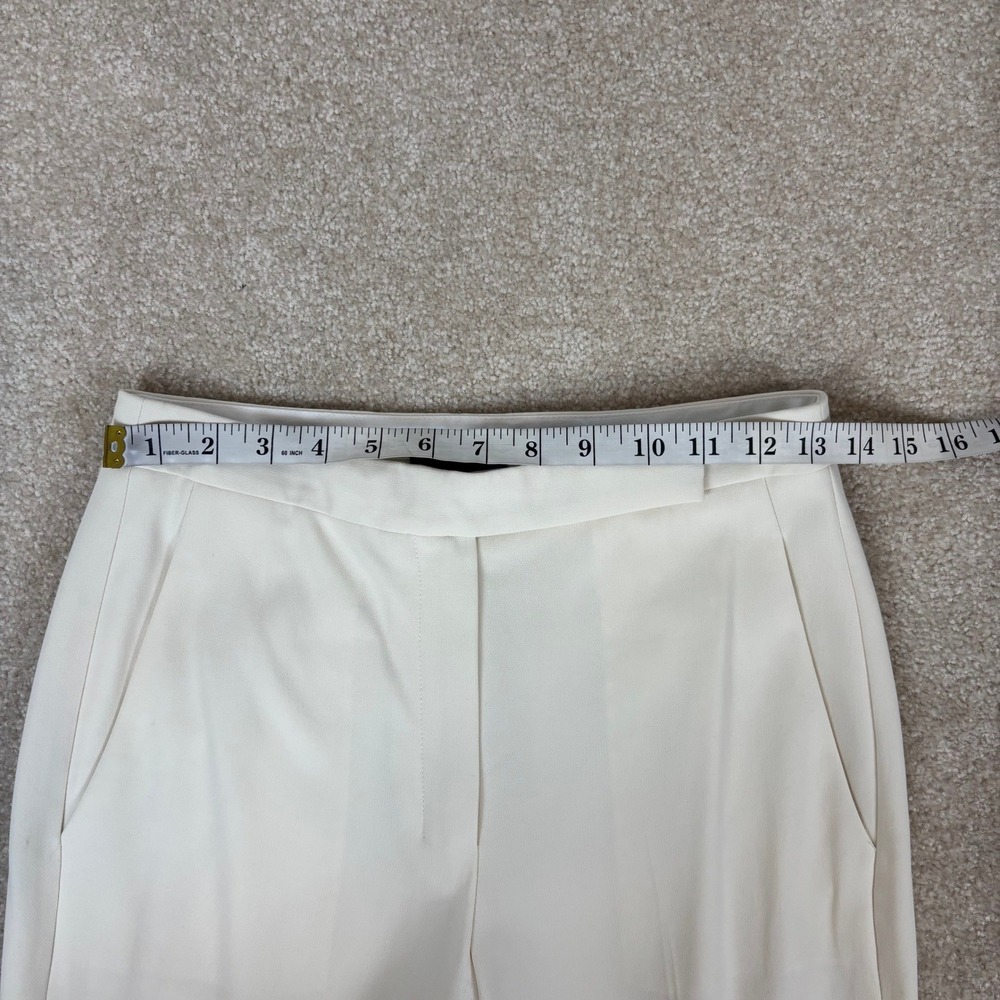 Theory Ivory Admiral Crepe HW Slim Crop Tapered Trousers Size 0 O0109229 - Picture 5 of 8